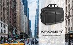 KROSER Laptop Bag Stylish Laptop Briefcase Fits Up to 17.3 Inch Expandable Water-Repellent Shoulder Messenger Bag Computer Bag with RFID Pockets for Business/Travel/School/College/Men/Women-Black - Image 8